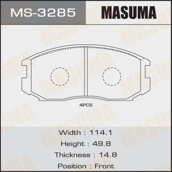 Колодки тормозные дисковые Masuma MS3285
