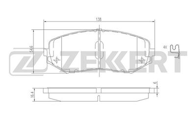 Колодки тормозные дисковые передние Zekkert BS2620