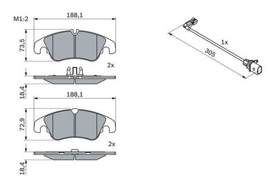 Колодки тормозные дисковые BOSCH 0986494259