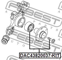 Подшипник ступицы FEBEST DAC43820037KIT