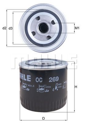 Фильтр масляный MAHLE OC269