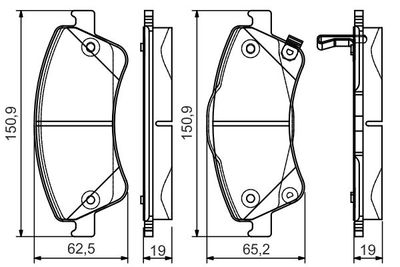 Комплект колодок для дискового тормоза BOSCH 0986495106