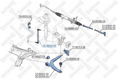 Тяга стабилизатора переднего STELLOX 5600236SX
