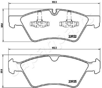 Колодки тормозные дисковые передние комплект JAPANPARTS PA0528AF