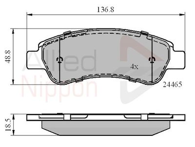 Колодки тормозные задние ALLIED NIPPON ADB01604