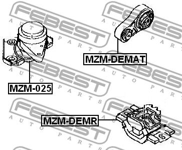 Подушка двигателя задняя FEBEST MZMDEMAT