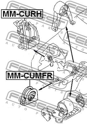 Подушка двигателя передняя FEBEST MMCUMFR