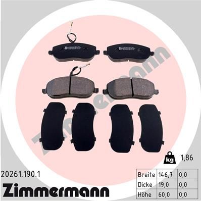Колодки тормозные дисковые ZIMMERMANN 202611901