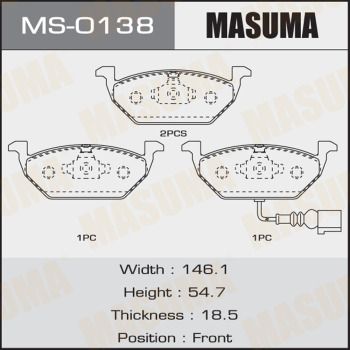 Колодки тормозные дисковые Masuma MS0138