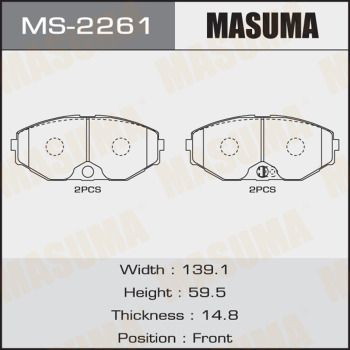 Колодки тормозные передние Masuma MS2261