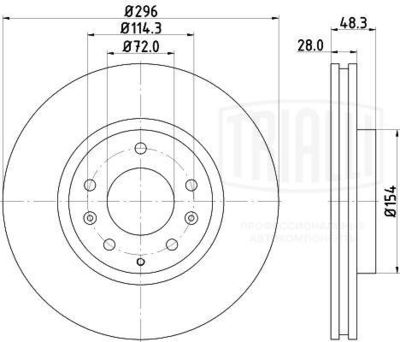 Диск тормозной передний TRIALLI DF250114