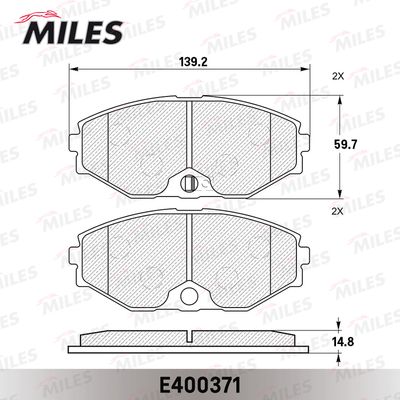 Колодки тормозные передние Miles E400371