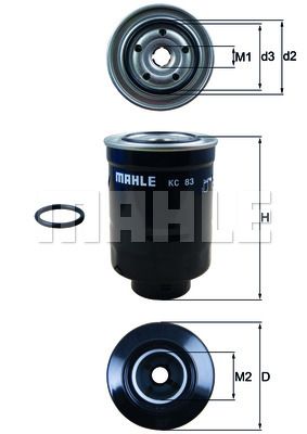 Фильтр топливный MAHLE KC83D