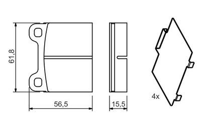 Колодки тормозные дисковые задние BOSCH 0986466302
