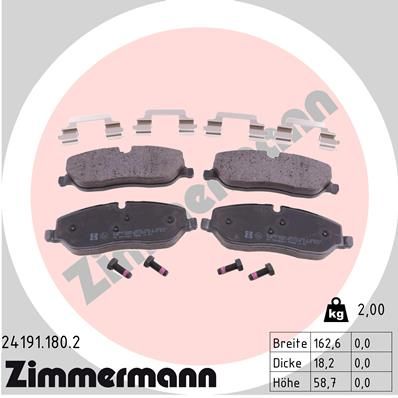 Колодки тормозные дисковые ZIMMERMANN 241911802