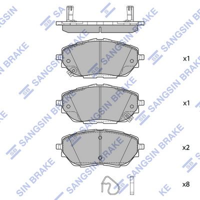 Колодки тормозные передние SANGSIN SP4213