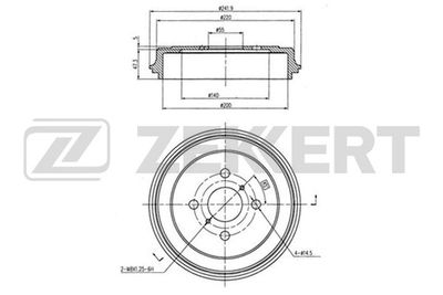 Барабан тормозной задний Zekkert BS6134