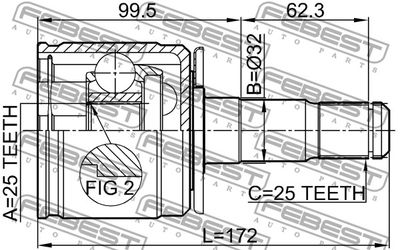 ШРУС внутренний левый FEBEST 0411V43LH