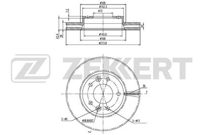 Диск тормозной передний Zekkert BS5691