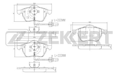 Колодки тормозные дисковые передние с датчиком Zekkert BS1131