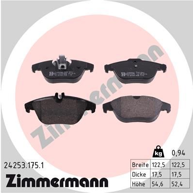 Колодки тормозные дисковые ZIMMERMANN 242531751