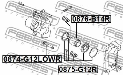Втулка направляющая суппорта тормозного заднего FEBEST 0874G12LOWR