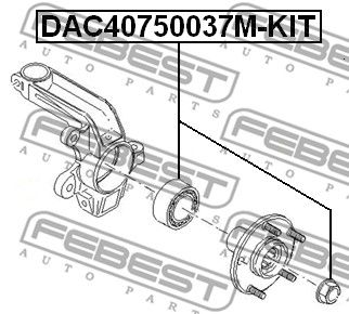 Подшипник передней ступицы FEBEST DAC40750037MKIT