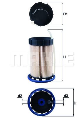 Фильтр топливный MAHLE KX492