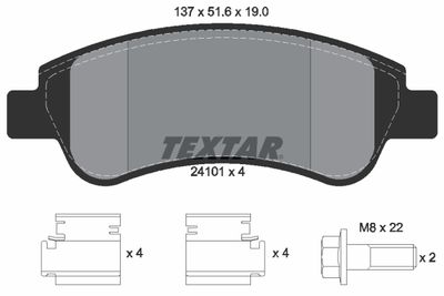Колодки тормозные дисковые передние TEXTAR 2410101