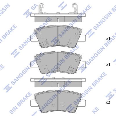 Колодки тормозные задние SANGSIN SP1401