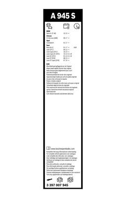 Щетка стеклоочистителя BOSCH 3397007945