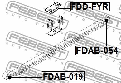Сайлентблок рессоры задней FEBEST FDAB054
