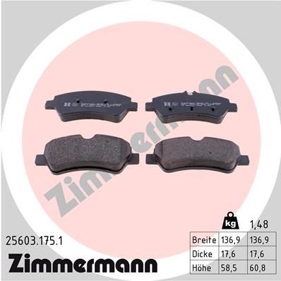 Колодки тормозные дисковые ZIMMERMANN 256031751