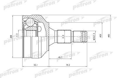 ШРУС наружный комплект PATRON PCV1455