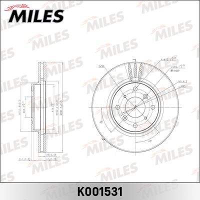 Диск тормозной передний Miles K001531