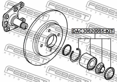 Подшипник ступичный задний ремкомплект FEBEST DAC30620051KIT