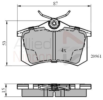 Колодки тормозные задние ALLIED NIPPON ADB0108