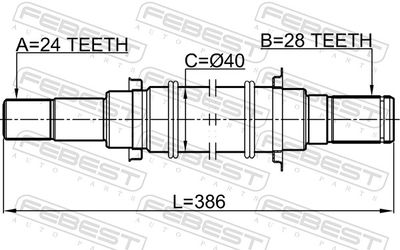 Полуось правая FEBEST 0512BL16MT