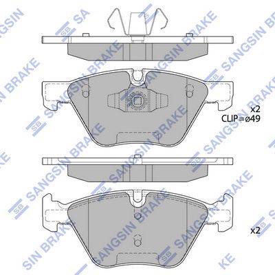 Колодки тормозные передние SANGSIN SP2214