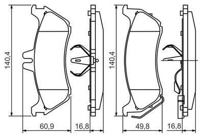 Колодки тормозные задние BOSCH 0986424708