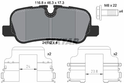 Колодки тормозные дисковые TEXTAR 2419204