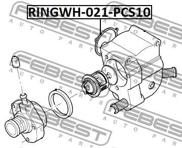 Кольцо уплотнительное системы охлаждения FEBEST RINGWH021PCS10