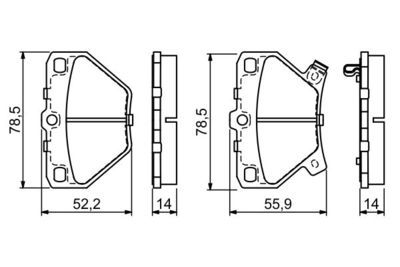 Комплект колодок для дискового тормоза BOSCH 0986424630