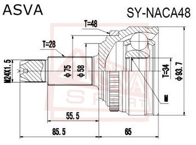 ШРУС наружный ASVA SYNACA48