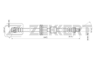 Шланг тормозной передний Zekkert BS9038
