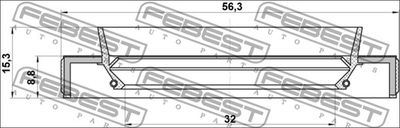 Сальник привода FEBEST 95HBY34560915L