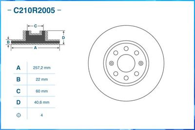 Диск тормозной передний CWORKS C210R2005