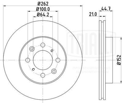 Диск тормозной передний TRIALLI DF230108