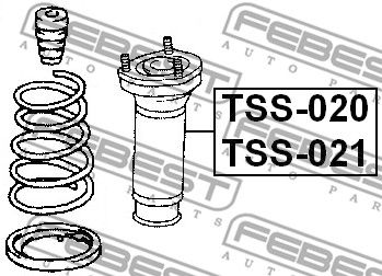 Чашка амортизатора заднего левая FEBEST TSS021