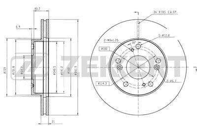 Диск тормозной передний Zekkert BS5892